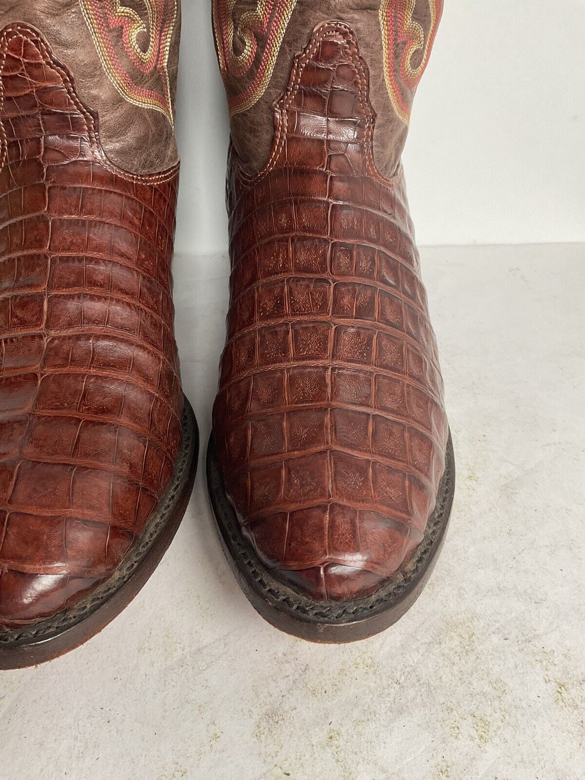 Nocona Exotic Caiman Crocodile Cowboy Boots 9 D Belly Cut USA