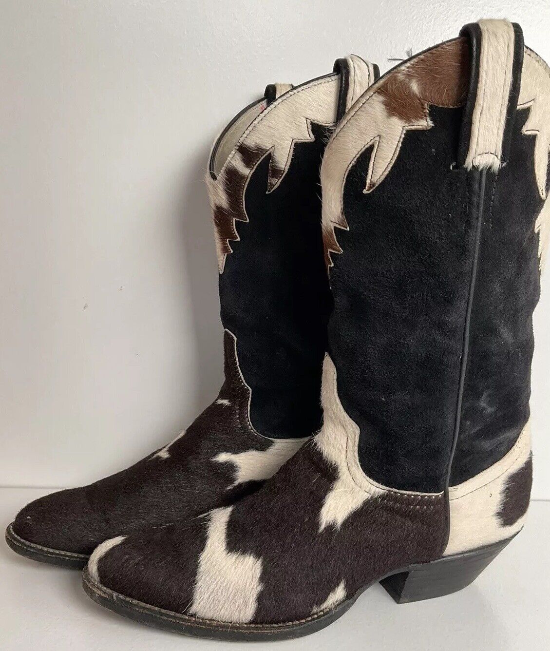 Vintage Larry Mahan Cow Hair Cowgirl Pony Boots 8 B