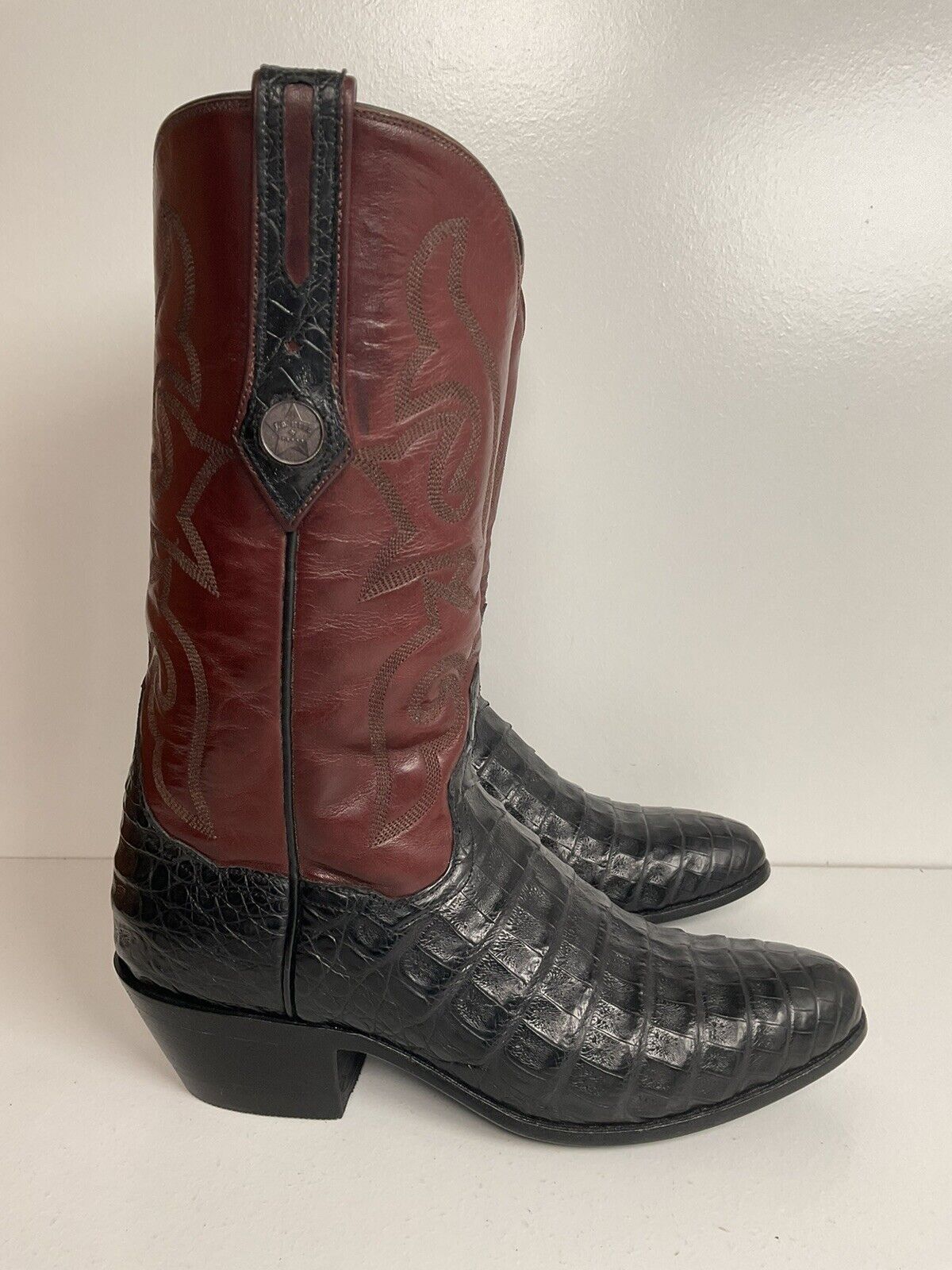 J B Hill Women’s Exotic Caiman Cowgirl Boots 7.5 B Belly Cut Custom