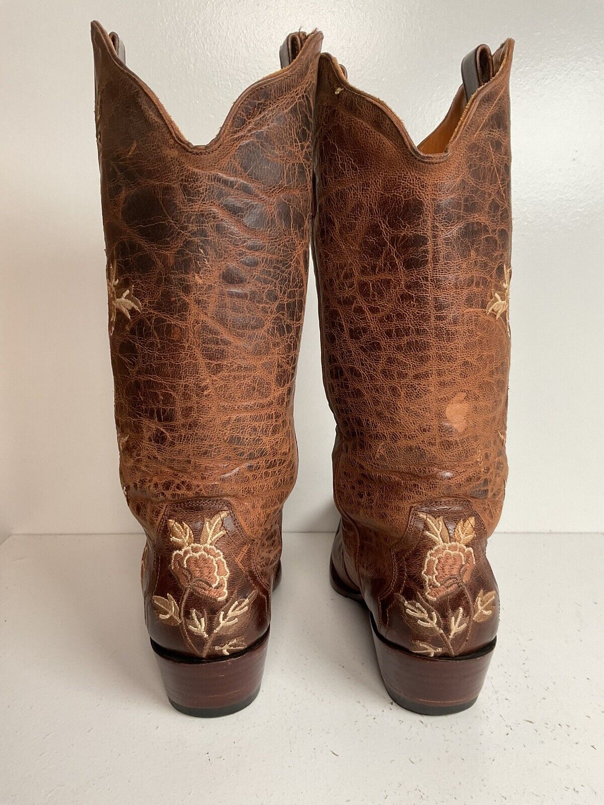 Old Gringo Floral Embroidered Cowgirl Boots 6.5 B Cloth Pull Tab