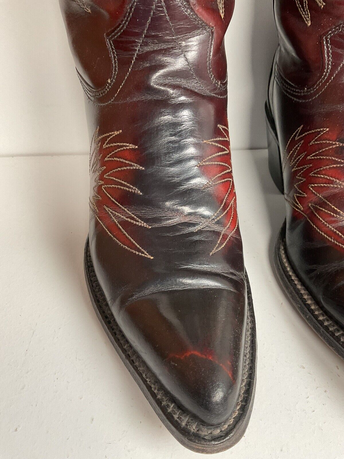 Texas Eagle Thunderbird Patent Leather Cowboy Boots 8 D Inlay Bicentennial