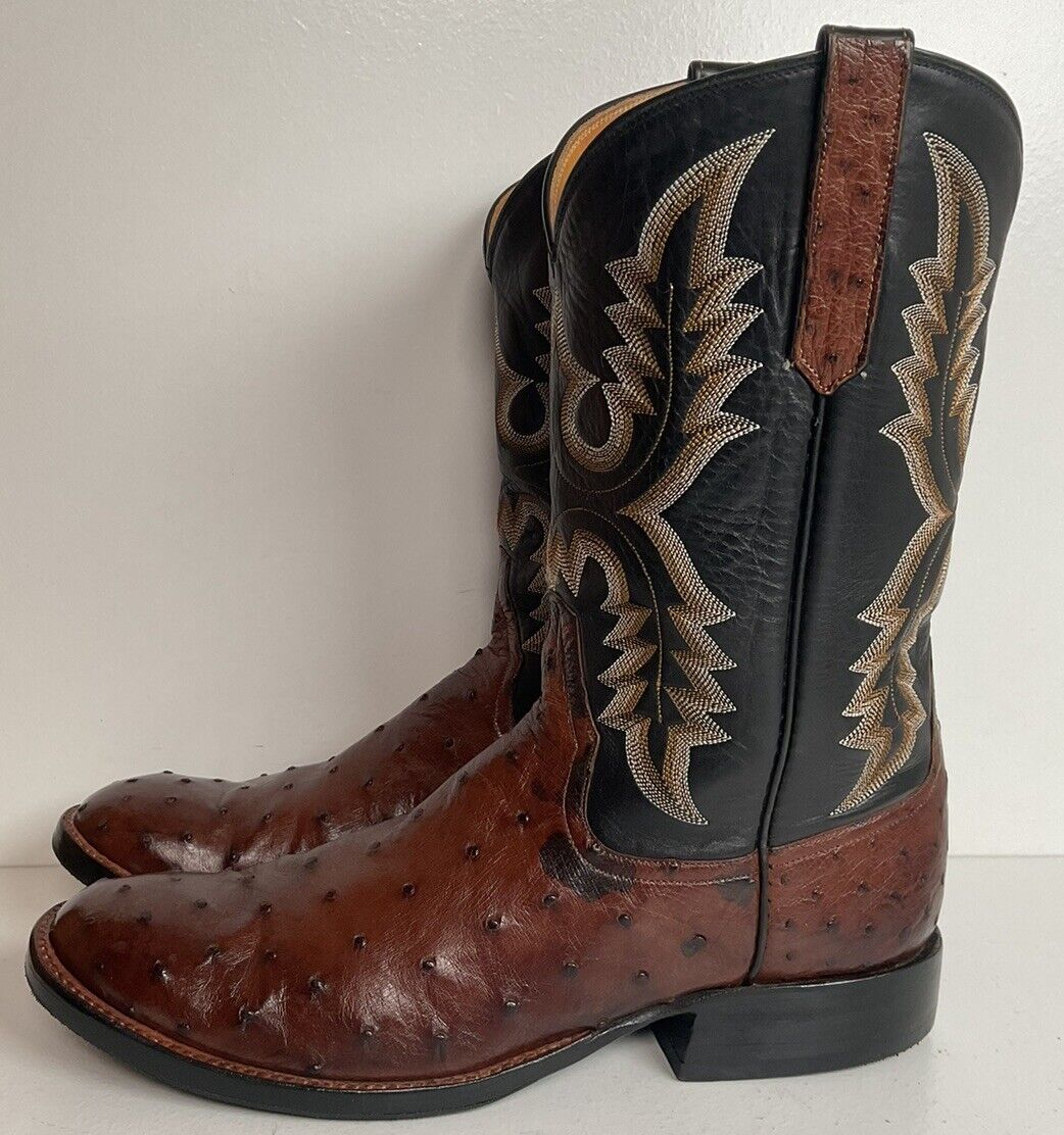 Rios Of Mercedes Exotic Ostrich Quill Roper Boots 9.5 D New Sole Savers