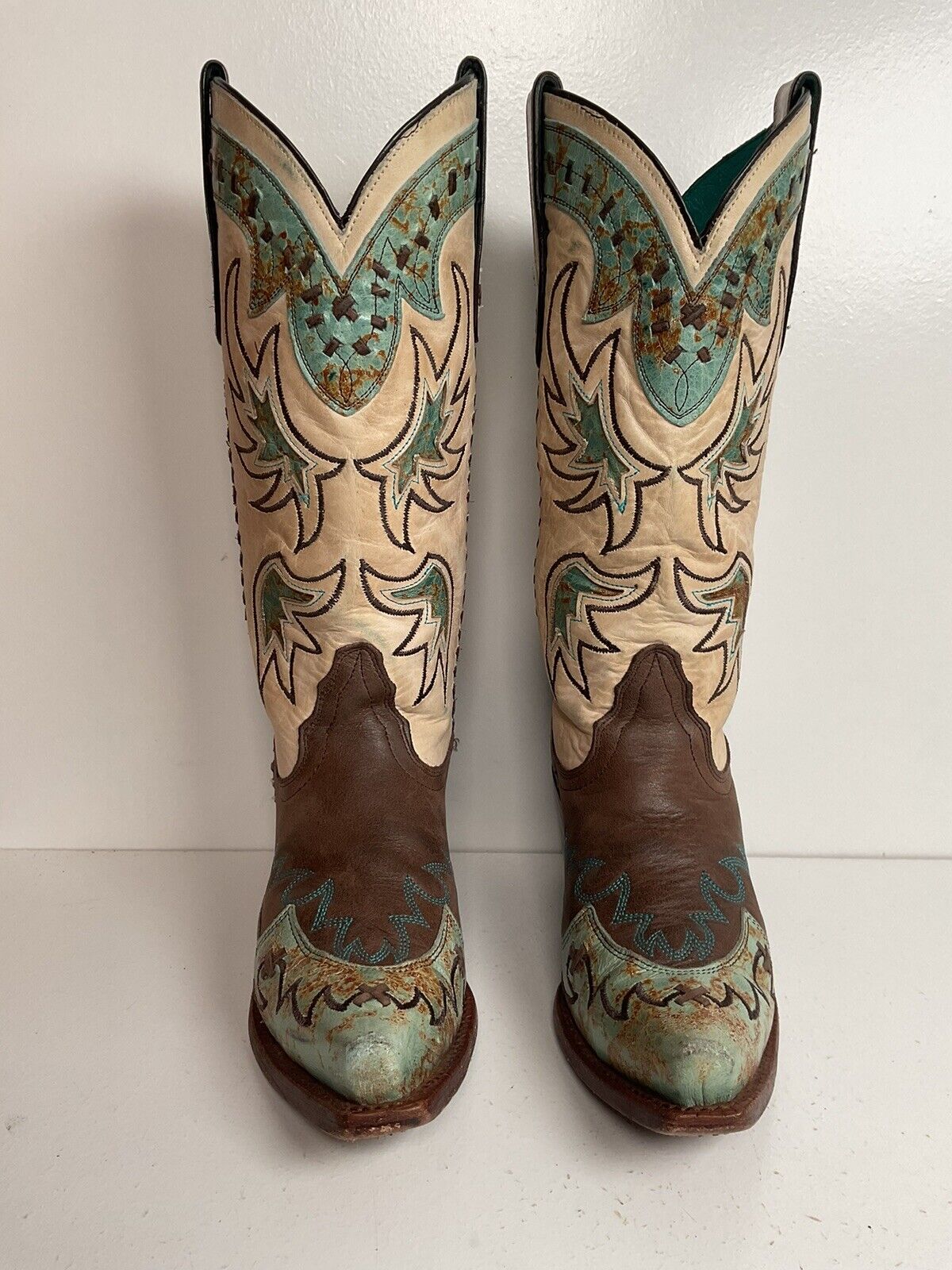 Tony Lama Cassidy & Santa Fe Cowgirl Boots 5 B Tooled Inlay