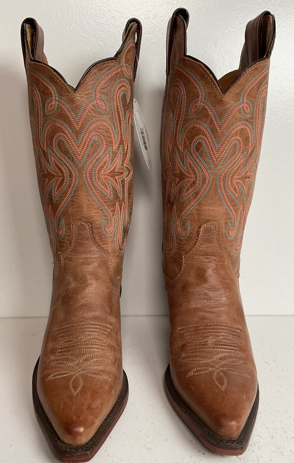 Justin Bent Rail Leather Cowgirl Boots 7 B New Without Box