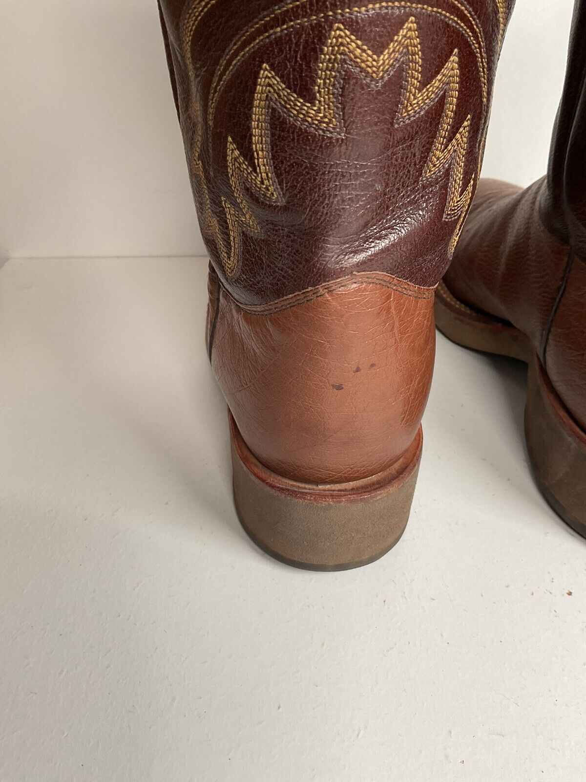 Justin Exotic Smooth Ostrich Tekno Crepe Western Work Boots 8.5 EE Style 5131