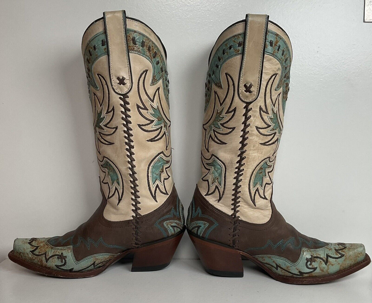 Tony Lama Cassidy & Santa Fe Cowgirl Boots 5 B Tooled Inlay