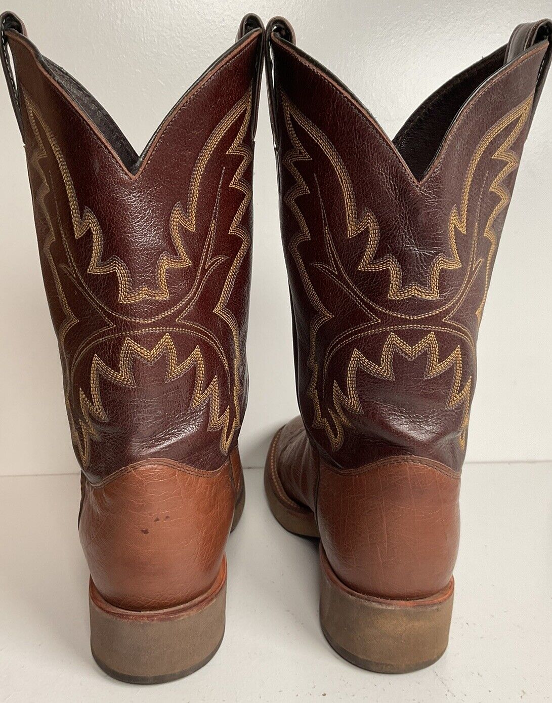 Justin Exotic Smooth Ostrich Tekno Crepe Western Work Boots 8.5 EE Style 5131