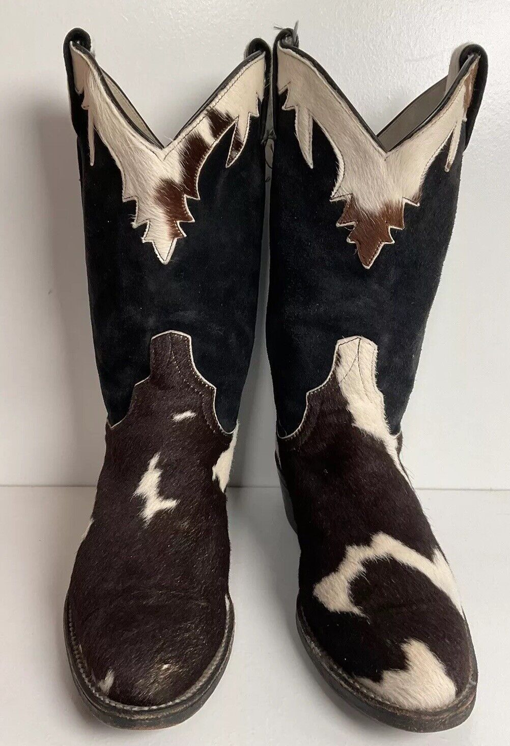 Vintage Larry Mahan Cow Hair Cowgirl Pony Boots 8 B