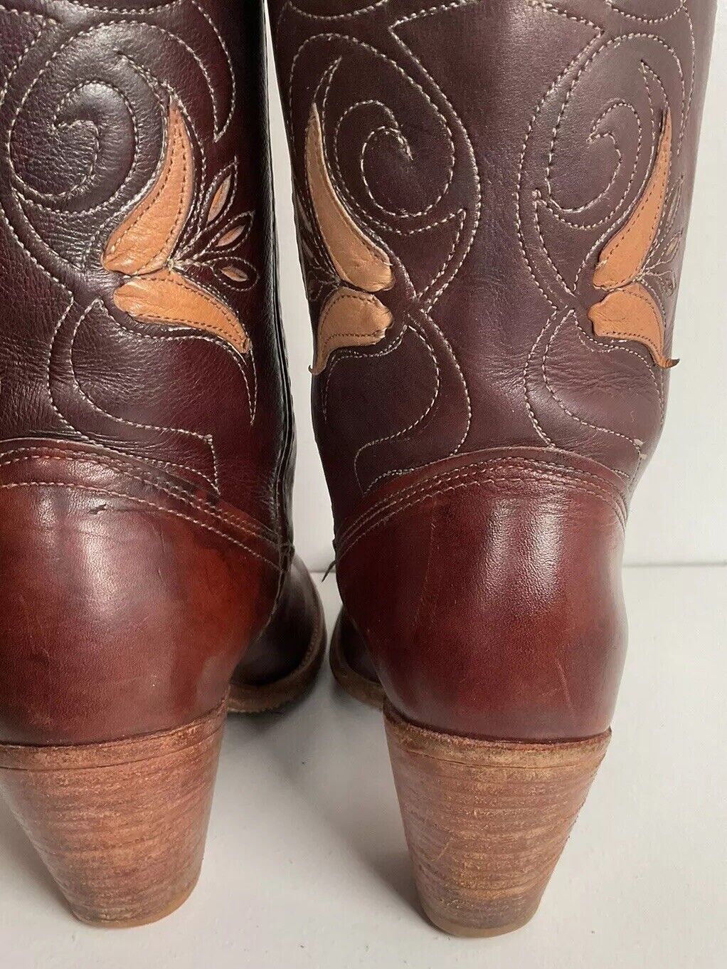 Vintage Dingo Acme Tulip Cowgirl Boots 7.5 M USA Made