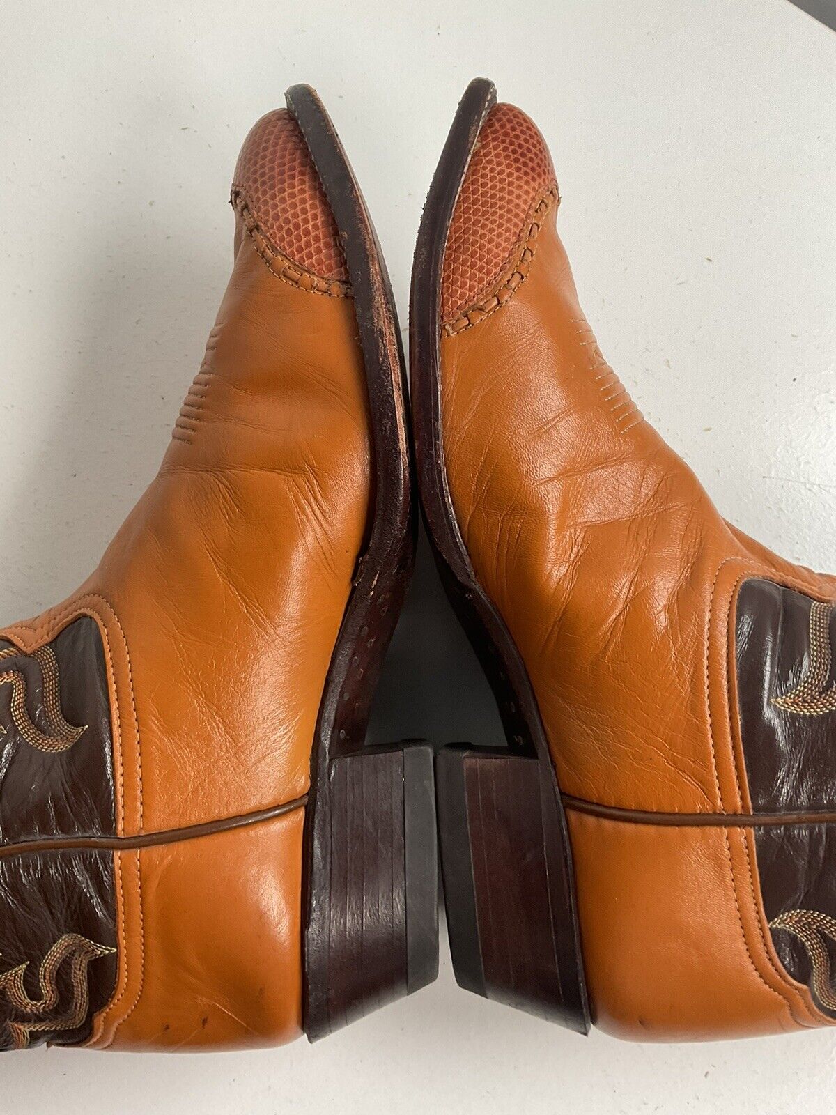 Vintage Tony Lama Lizard Wingtip Cowboy Boots 10.5 EEE