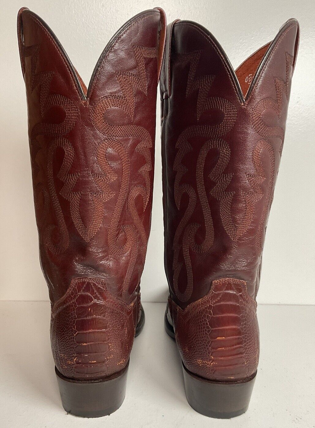 Dan Post Exotic Ostrich Leg Cowboy Boots 10 D