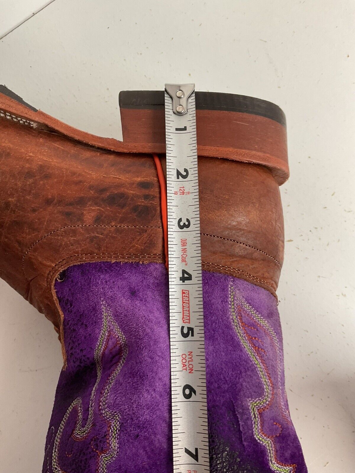 Olathe Custom Purple Buckaroo Cowboy Boots 8 D Punchy Distressed Crystal Suede