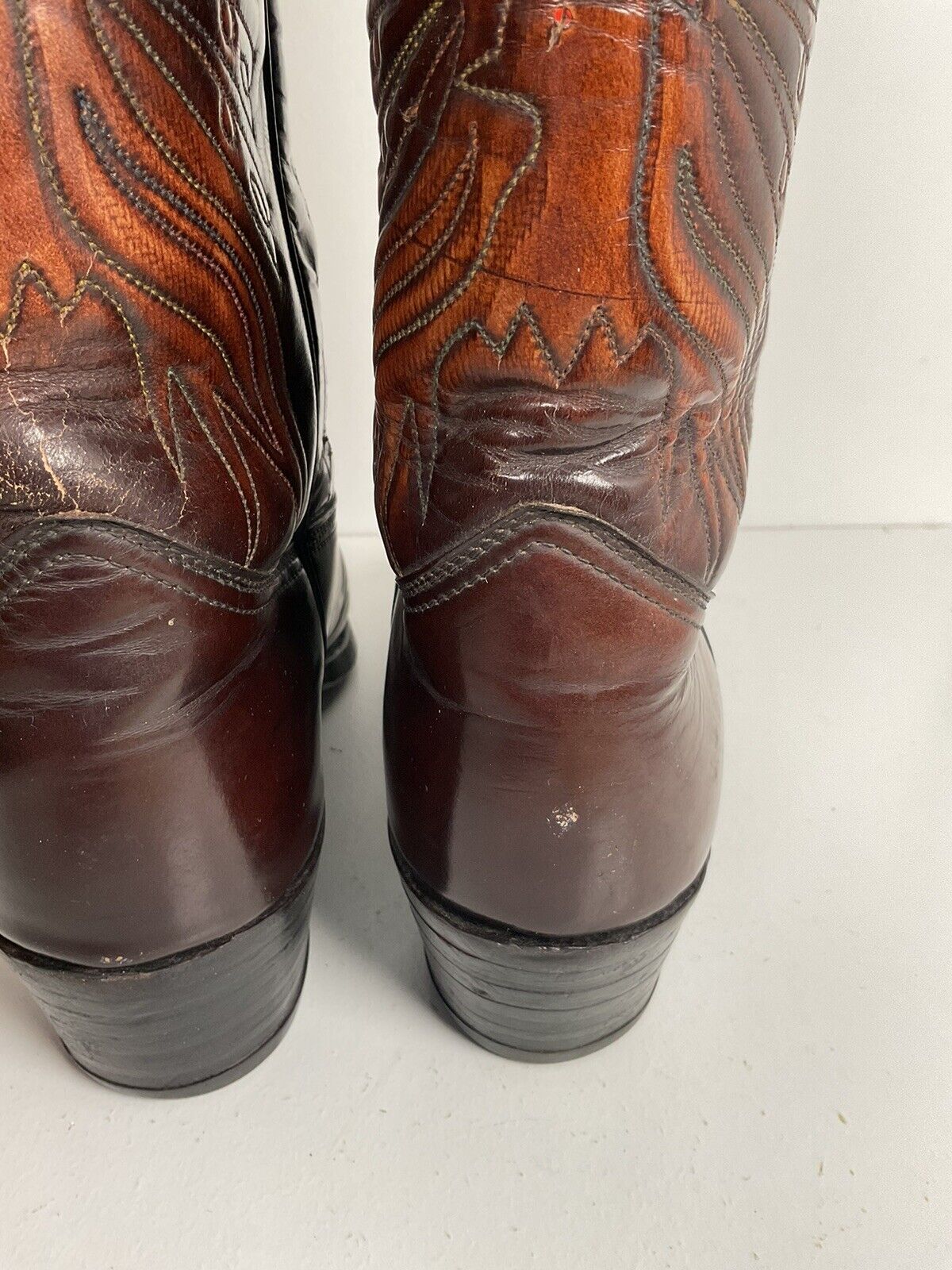 Vintage Texas Brand Patent Thunderbird Cowboy Boots 10.5 EE Rainbow Peacock