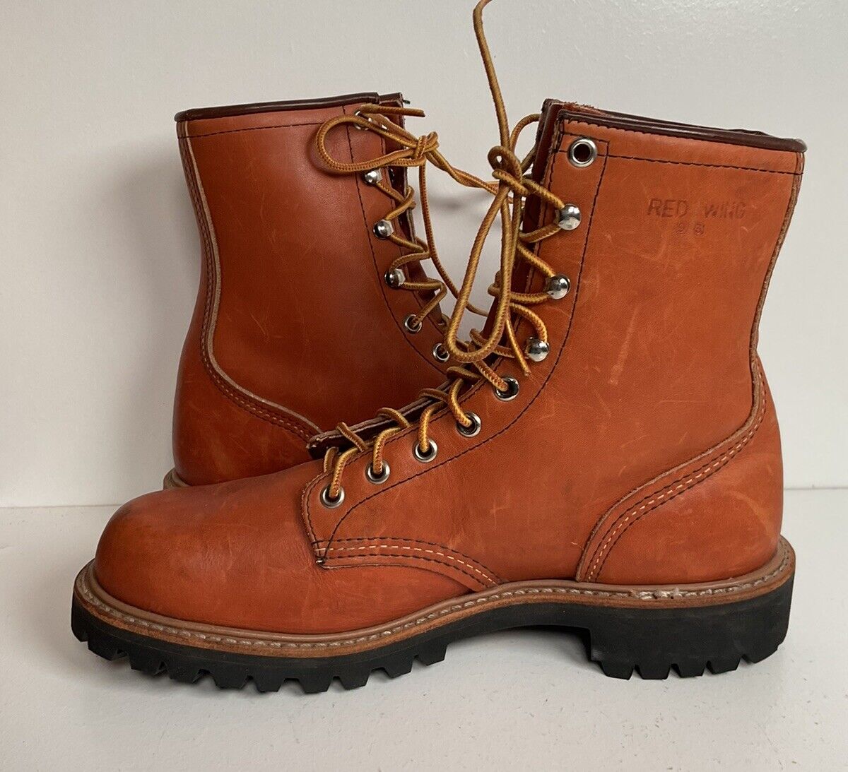 Vintage Red Wing Irish Setter Leather Logger Boots 9.5 A Vibram 80s