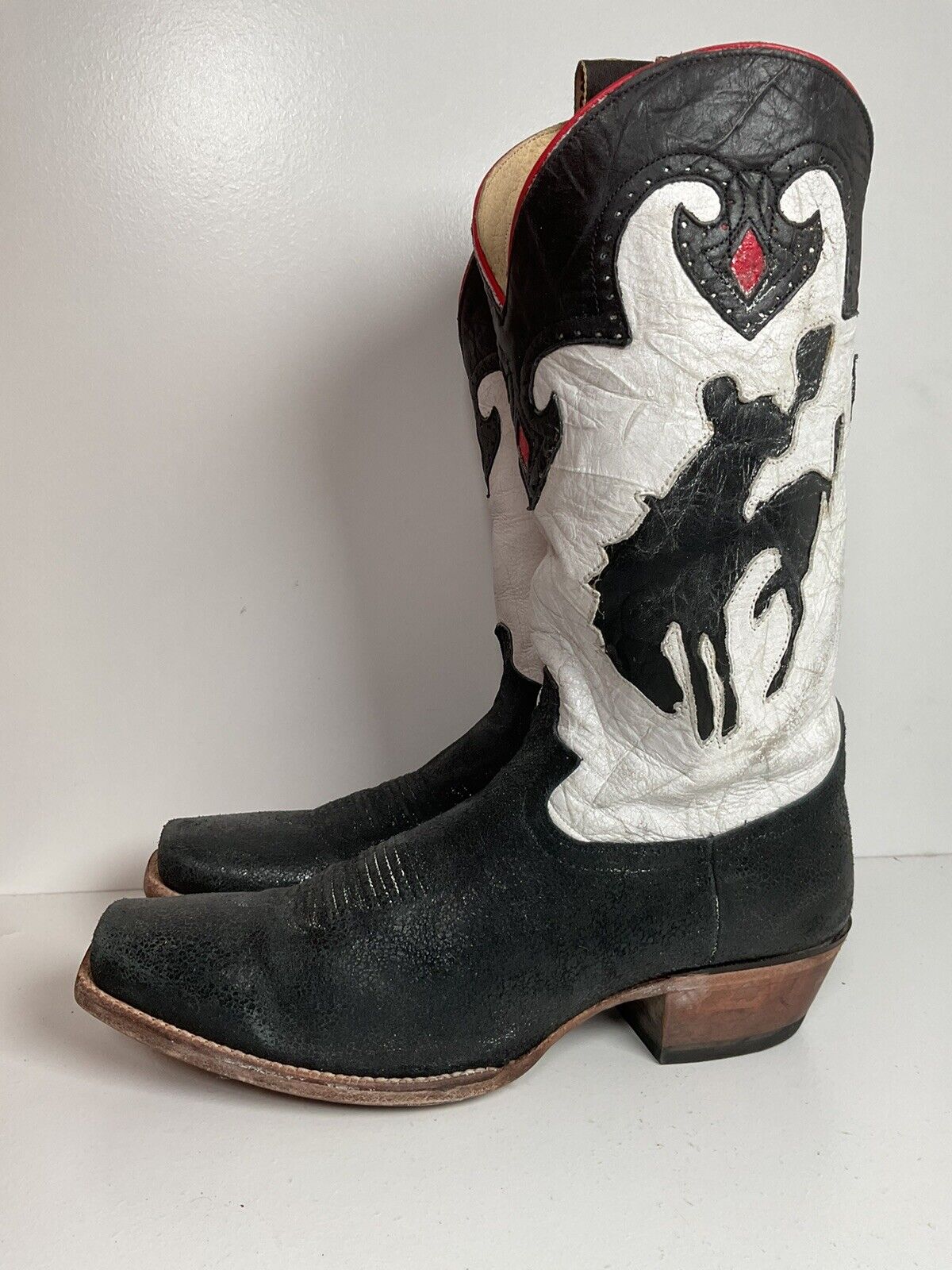 Justin Vintage Collection Cowboy Boots 11.5 D Rodeo Cowboy Inlay