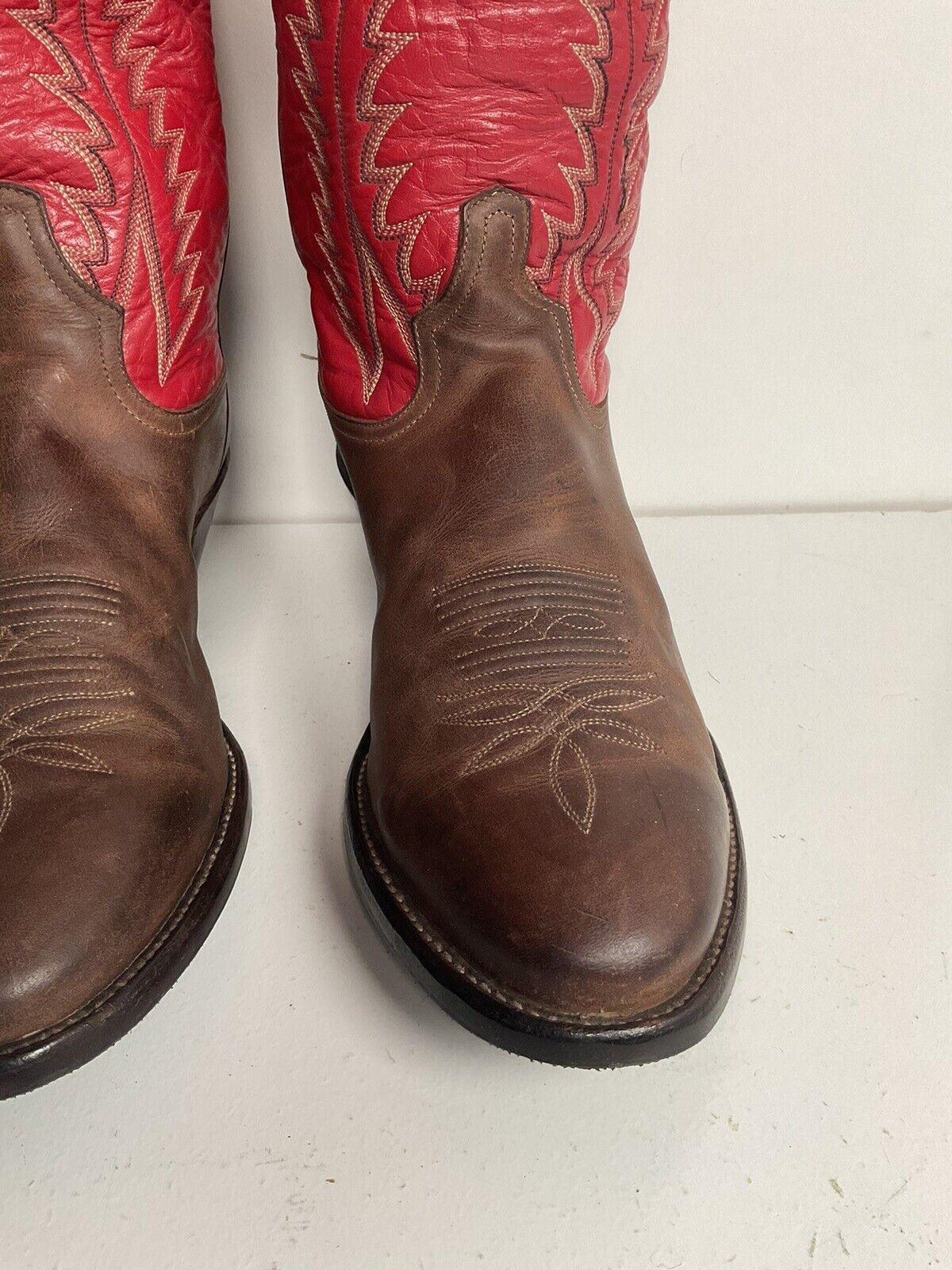 Vintage Tony Lama 18” Buckaroo Cowboy Boots 11 D Punchy USA