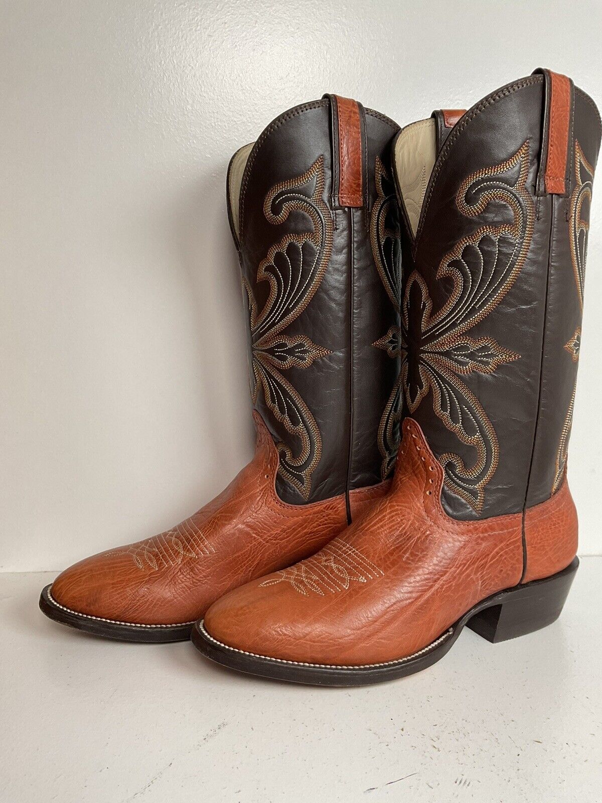 Hondo Spanish Shoulder Leather Cowboy Boots 9.5 D Style 9604