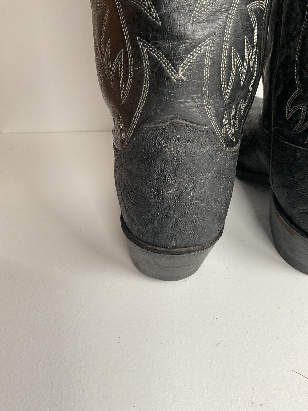 Justin Faux Elephant Print On Cowhide Buckaroo Cowboy Boots 10 D Punchy