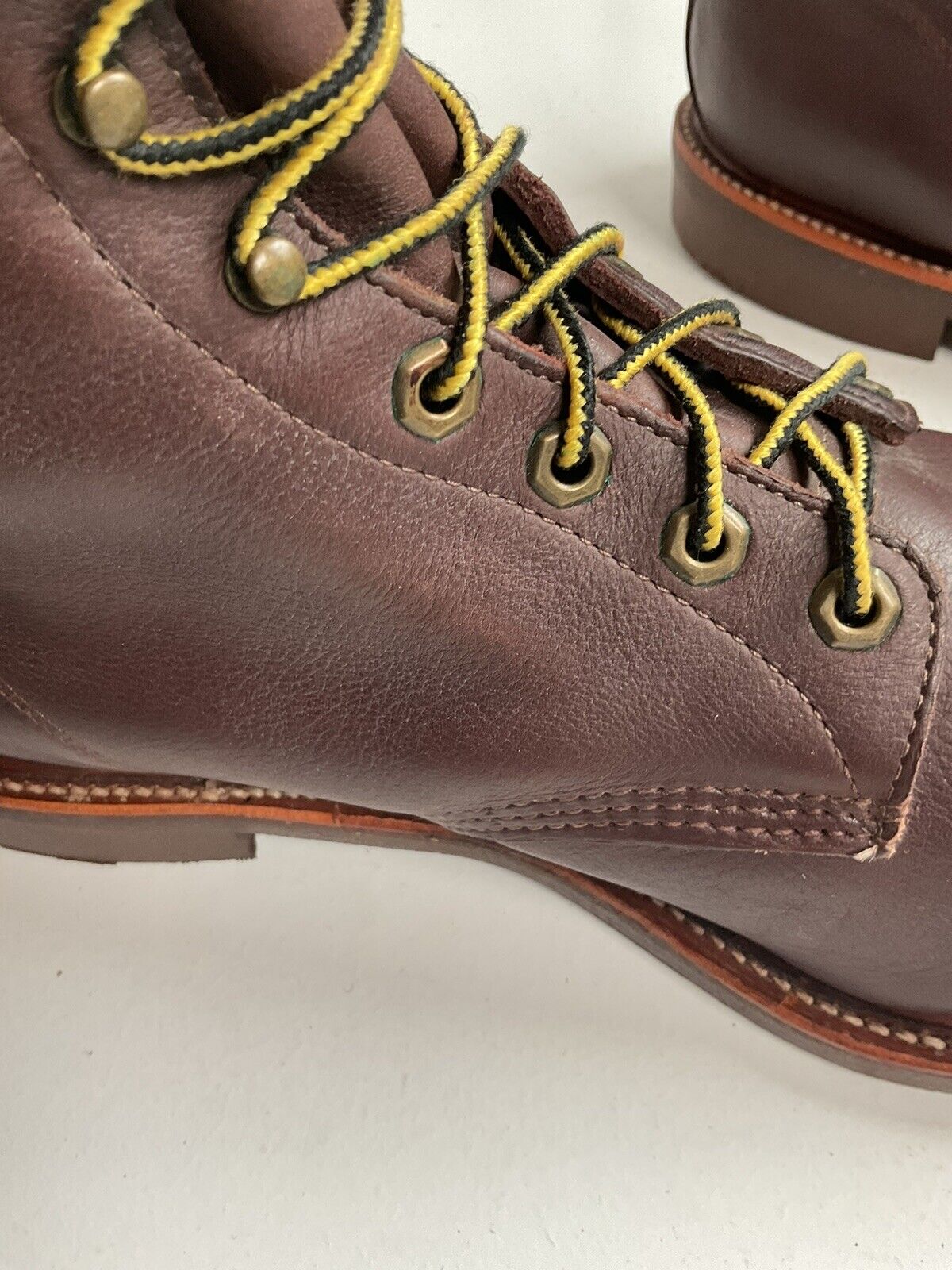 Vintage Chippewa Cork Sole Leather Boots 14 E Old Label Soft Toe