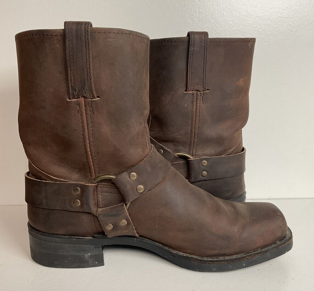 Frye Gaucho Harness Moto Boots 12 M Square Toe Style 87400 USA Made