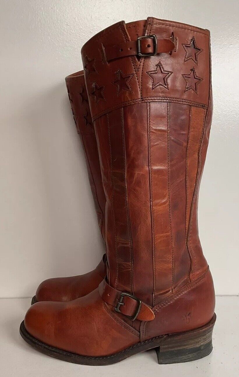 Frye Women’s Engineer Harness Boots 7.5 M 150th Anniversary Stars & Stripes