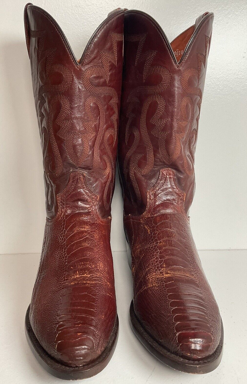 Dan Post Exotic Ostrich Leg Cowboy Boots 10 D