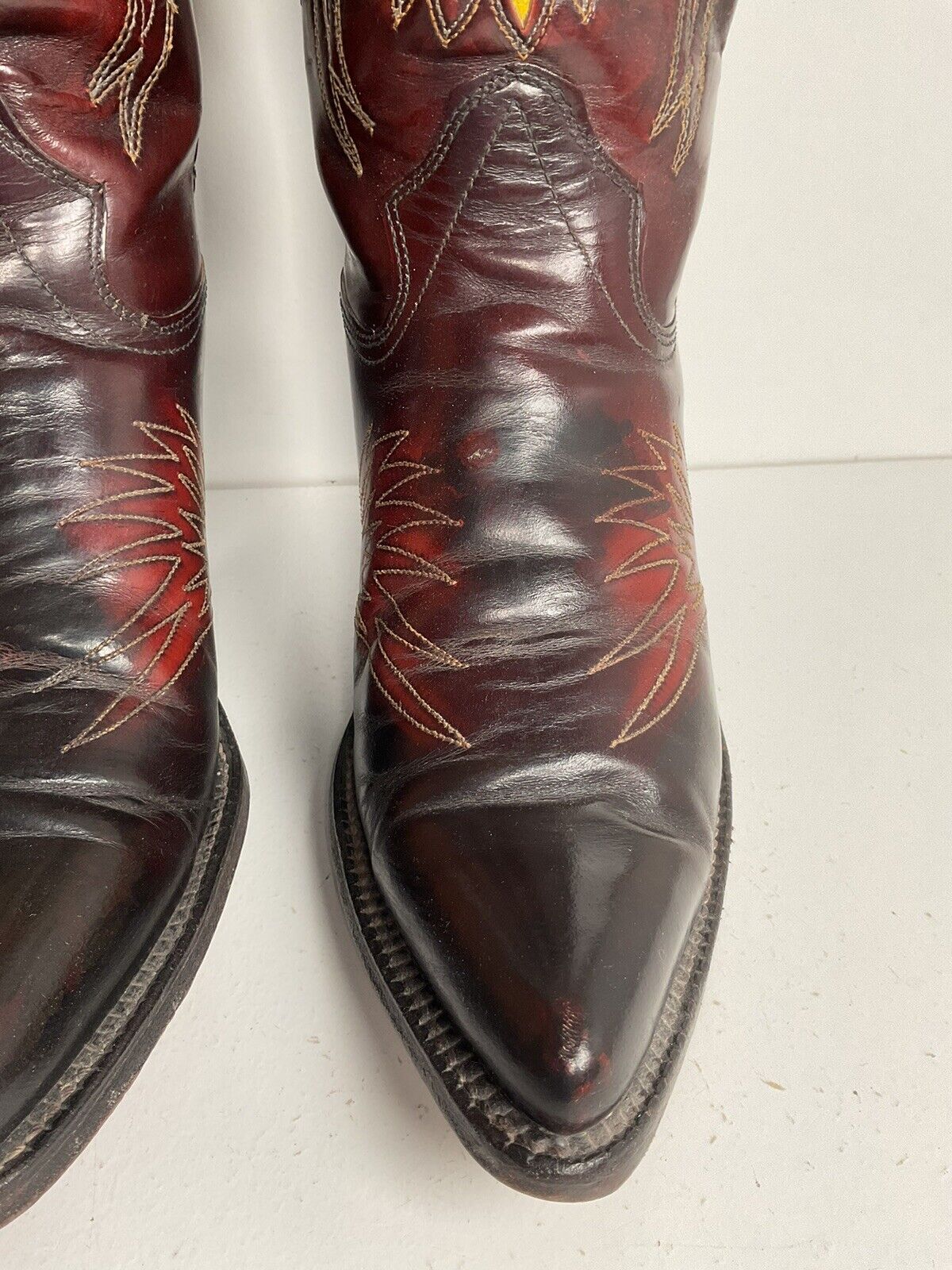 Texas Eagle Thunderbird Patent Leather Cowboy Boots 8 D Inlay Bicentennial