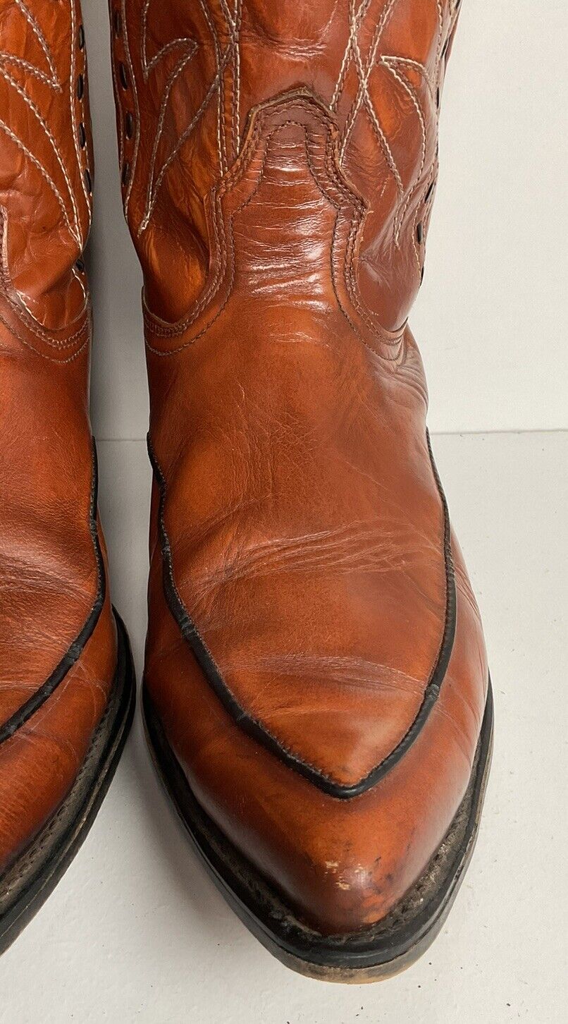 Vintage Dingo Acme Horseshoe Cowboy Boots 13 D Buck Stitched