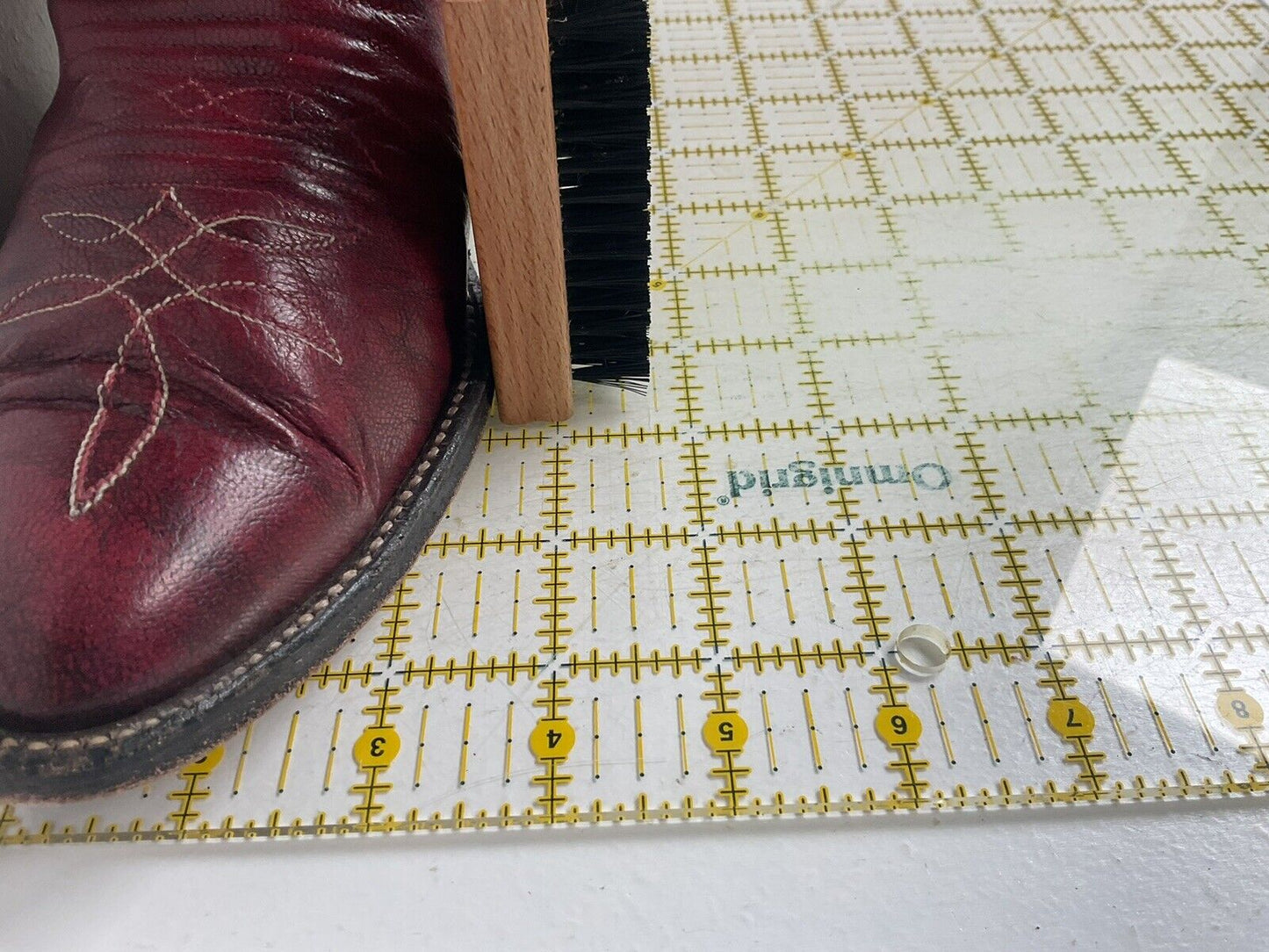 Vintage Larry Mahan 17” Tall Cowgirl Boots 8 B Burgundy Leather