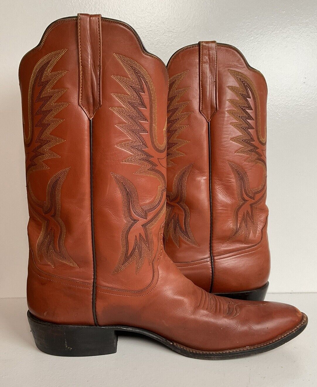 Rios of Mercedes Brown Leather Cowboy Boots 13 A Distressed