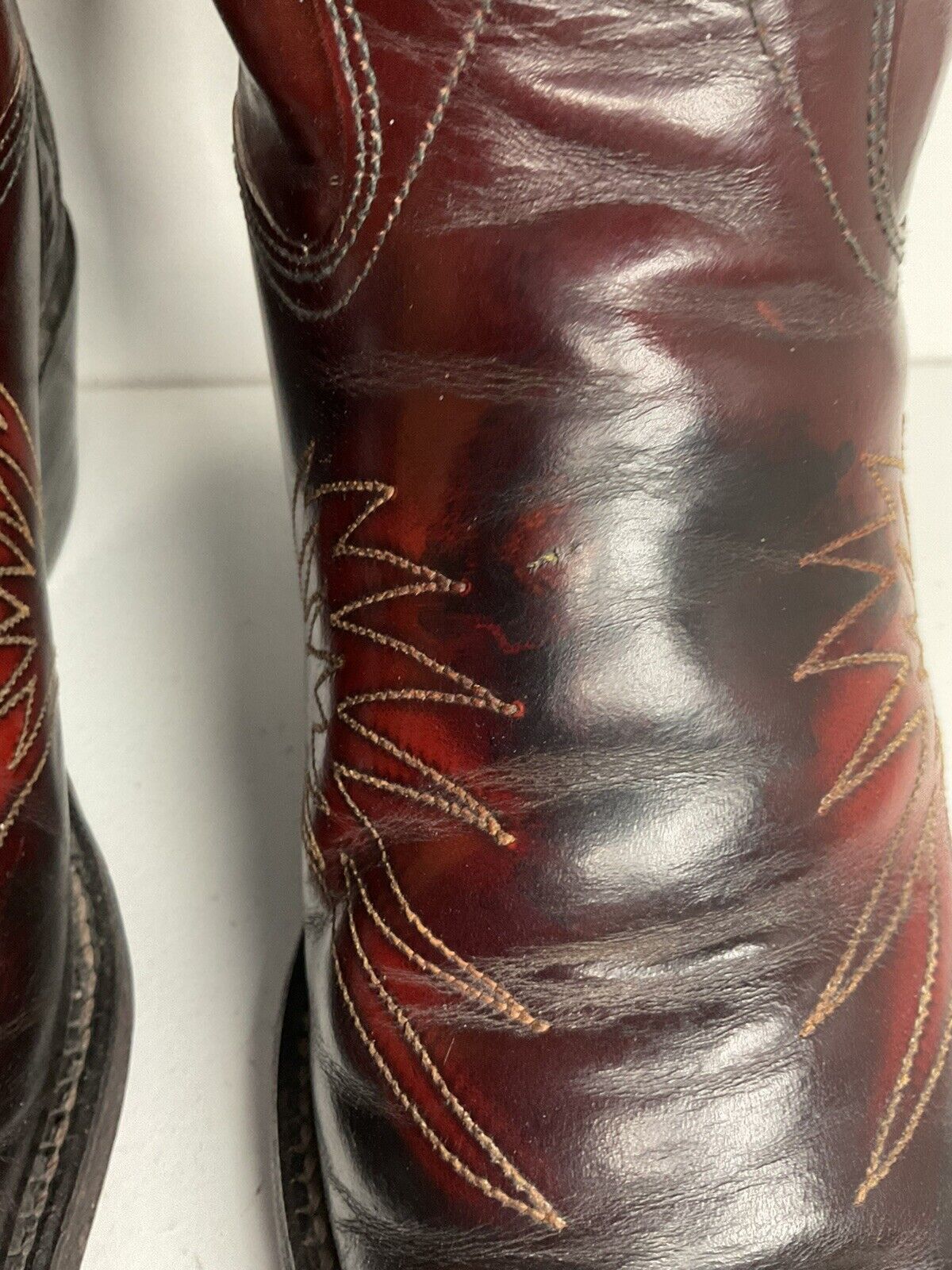 Texas Eagle Thunderbird Patent Leather Cowboy Boots 8 D Inlay Bicentennial