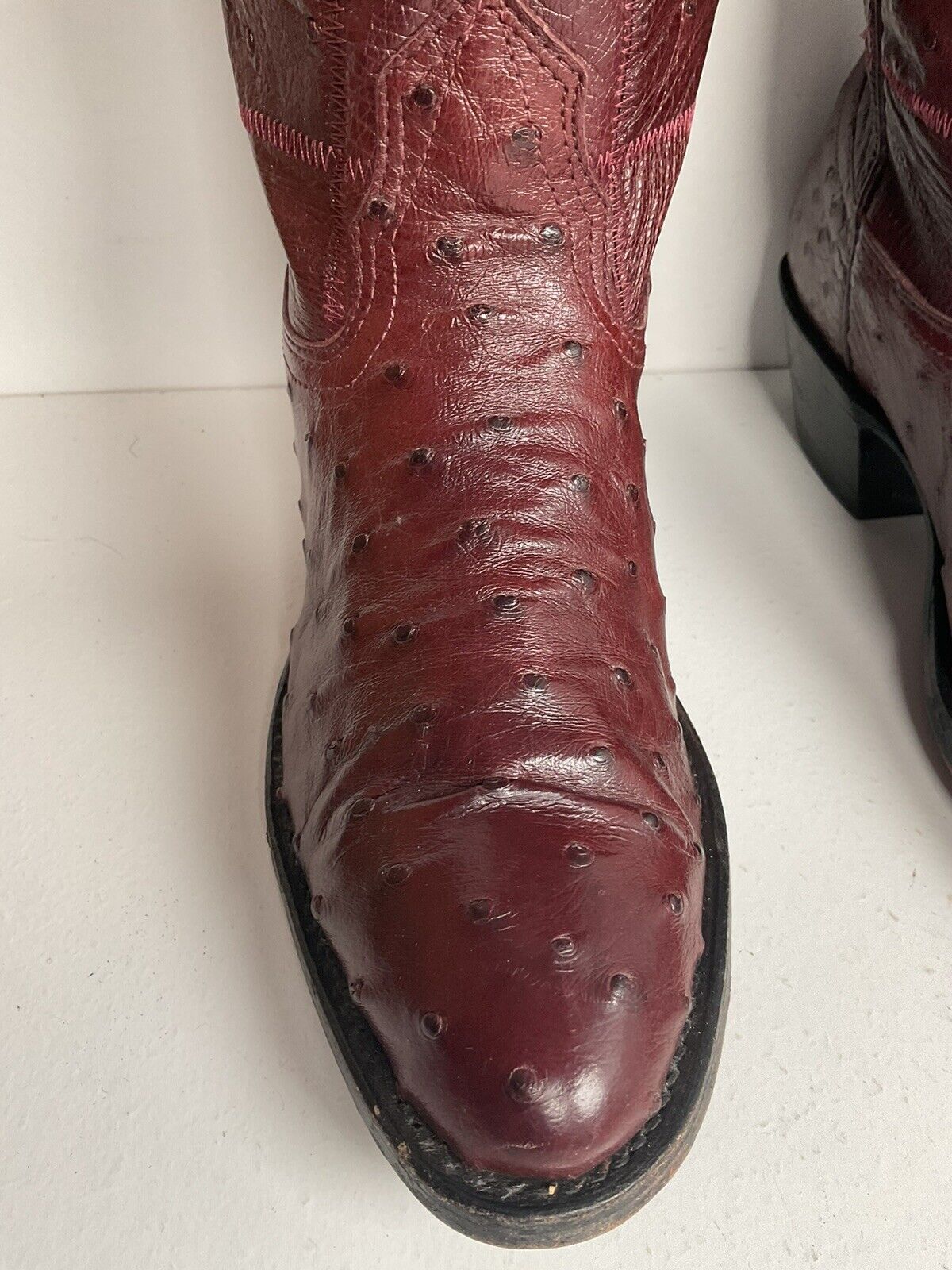 Vintage Nocona Exotic Ostrich Quill Cowgirl Boots 5 C Quilted Patchwork USA