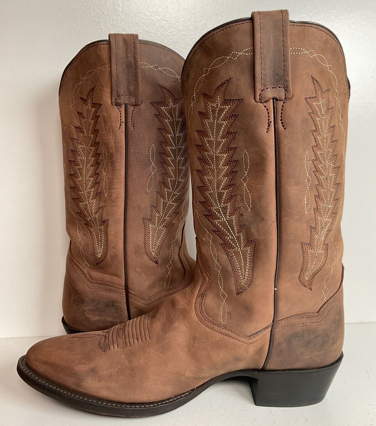 Dan Post Nubuk Suede Cowboy Boots 9 EW Brown