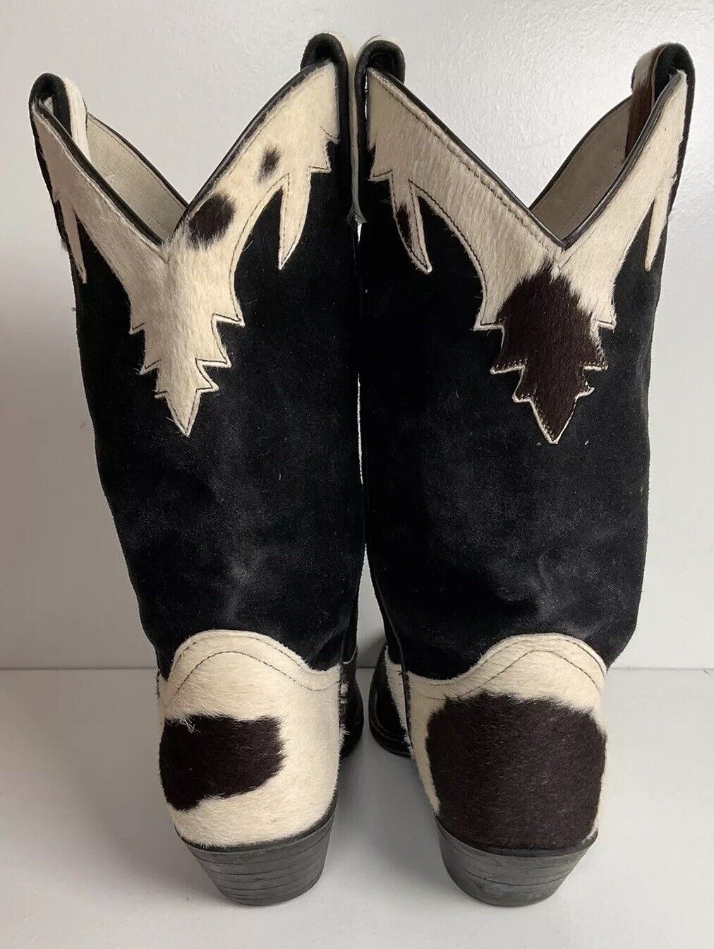 Vintage Larry Mahan Cow Hair Cowgirl Pony Boots 8 B