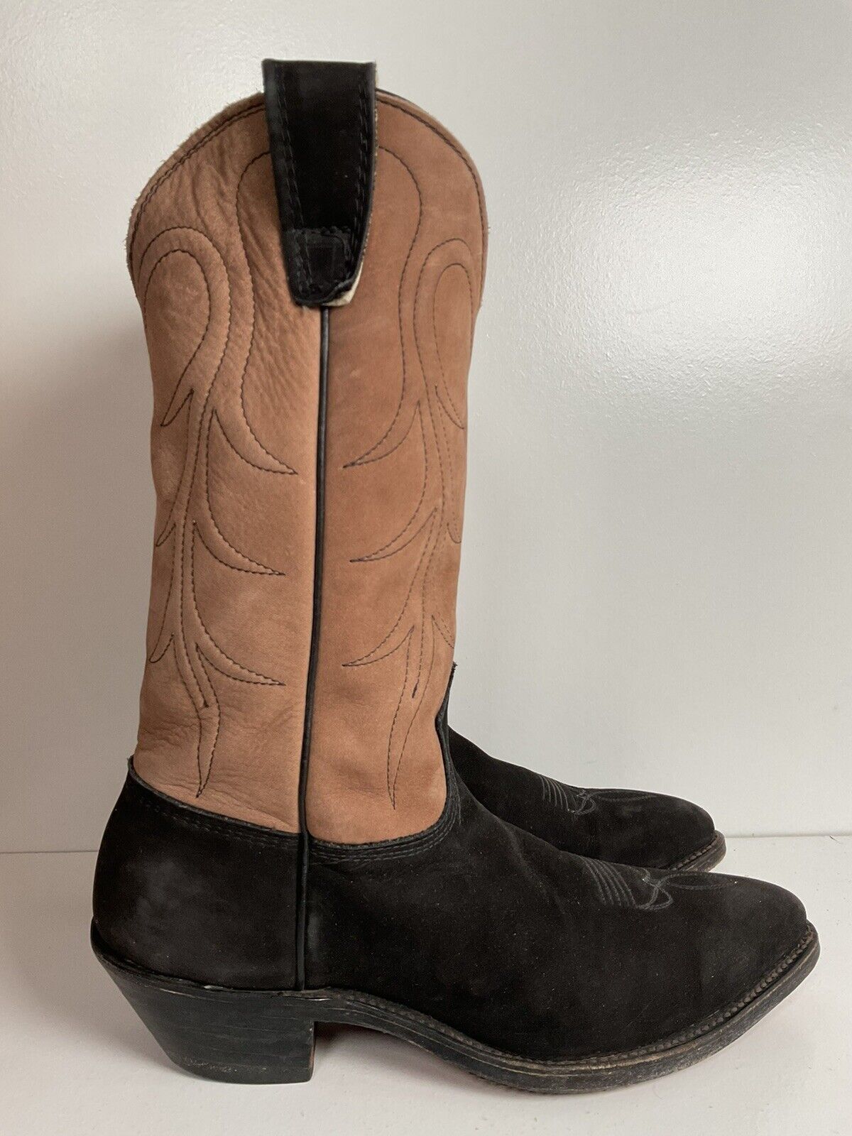 Stewart Fine Handmade Cowboy Boots 9 D Nubuck Suede Custom