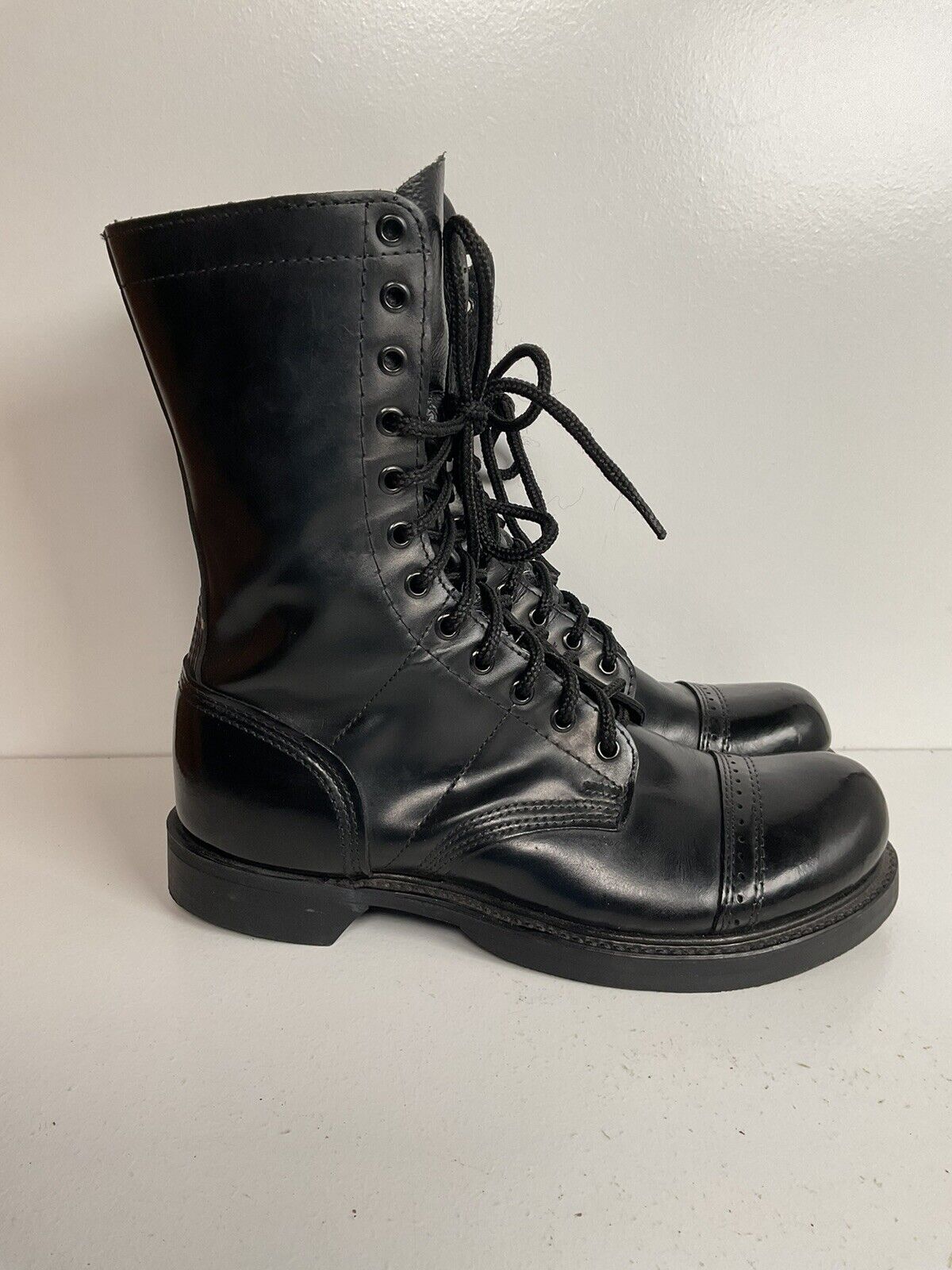 Double H Paratrooper Jump Boots 8 D Style 975 Cap Toe Glossy Patent Leather