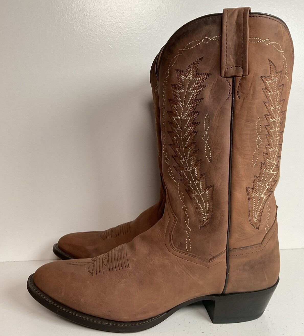 Dan Post Nubuk Suede Cowboy Boots 9 EW Brown