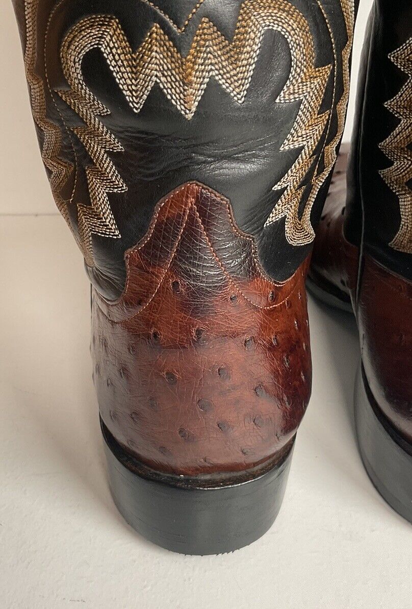 Rios Of Mercedes Exotic Ostrich Quill Roper Boots 9.5 D New Sole Savers