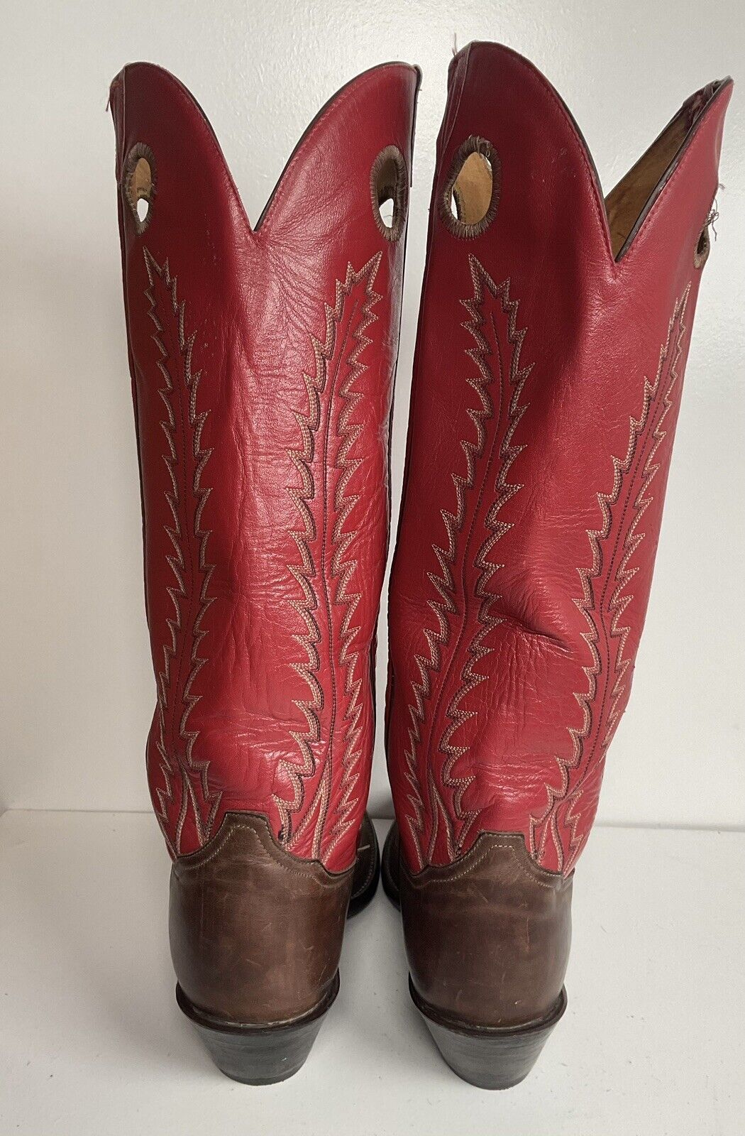 Vintage Tony Lama 18” Buckaroo Cowboy Boots 11 D Punchy USA