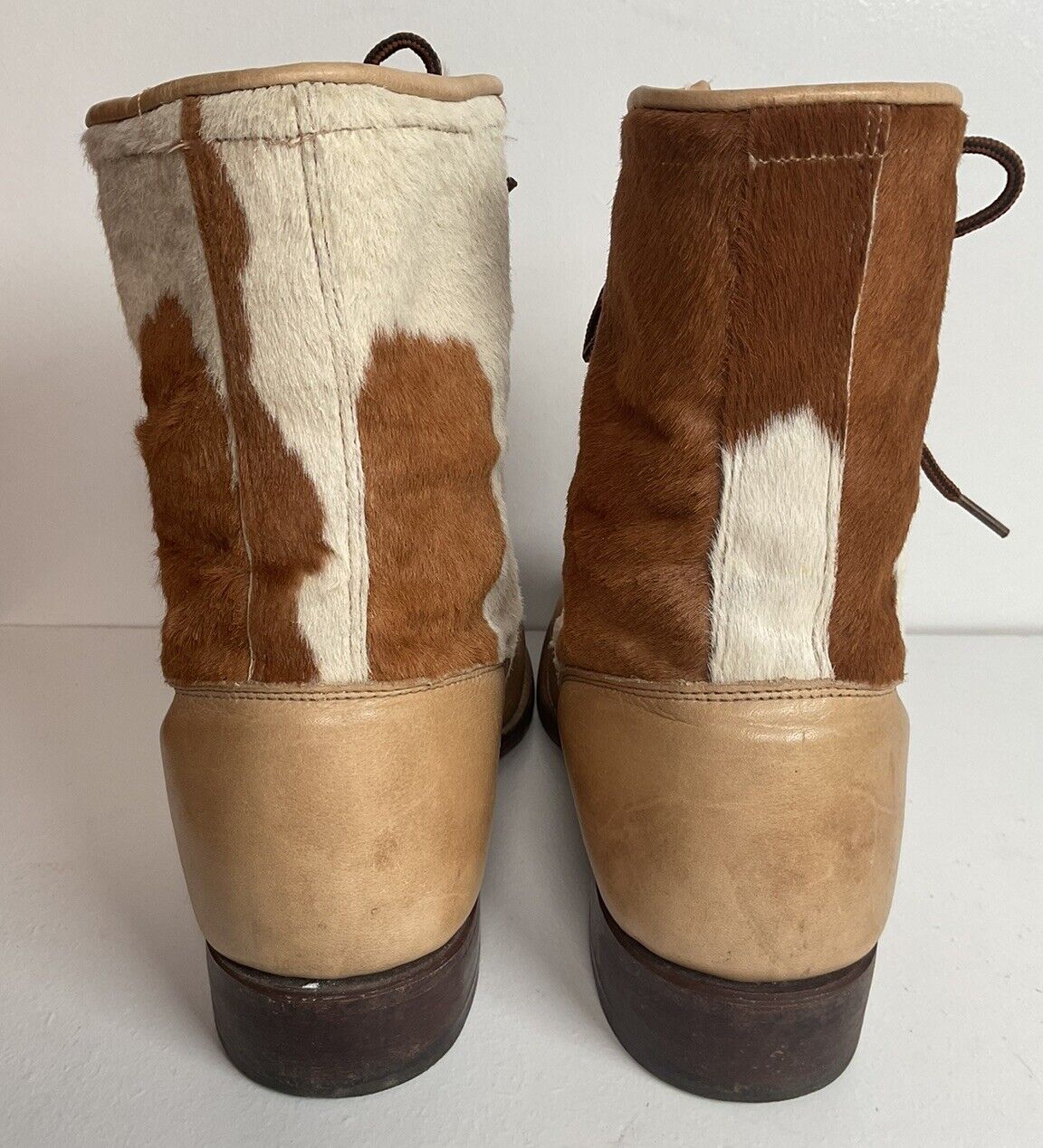 Vintage Larry Mahan Women’s Pony Hair On Cowhide Kiltie Packer Boots 8.5 M