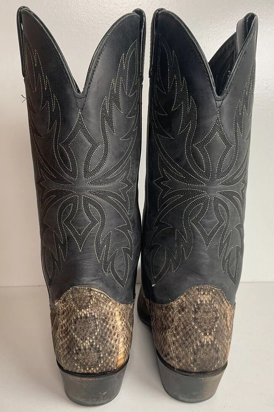 Code West For Dan Post Diamondback Rattlesnake Cowboy Boots 11 M Snip Toe