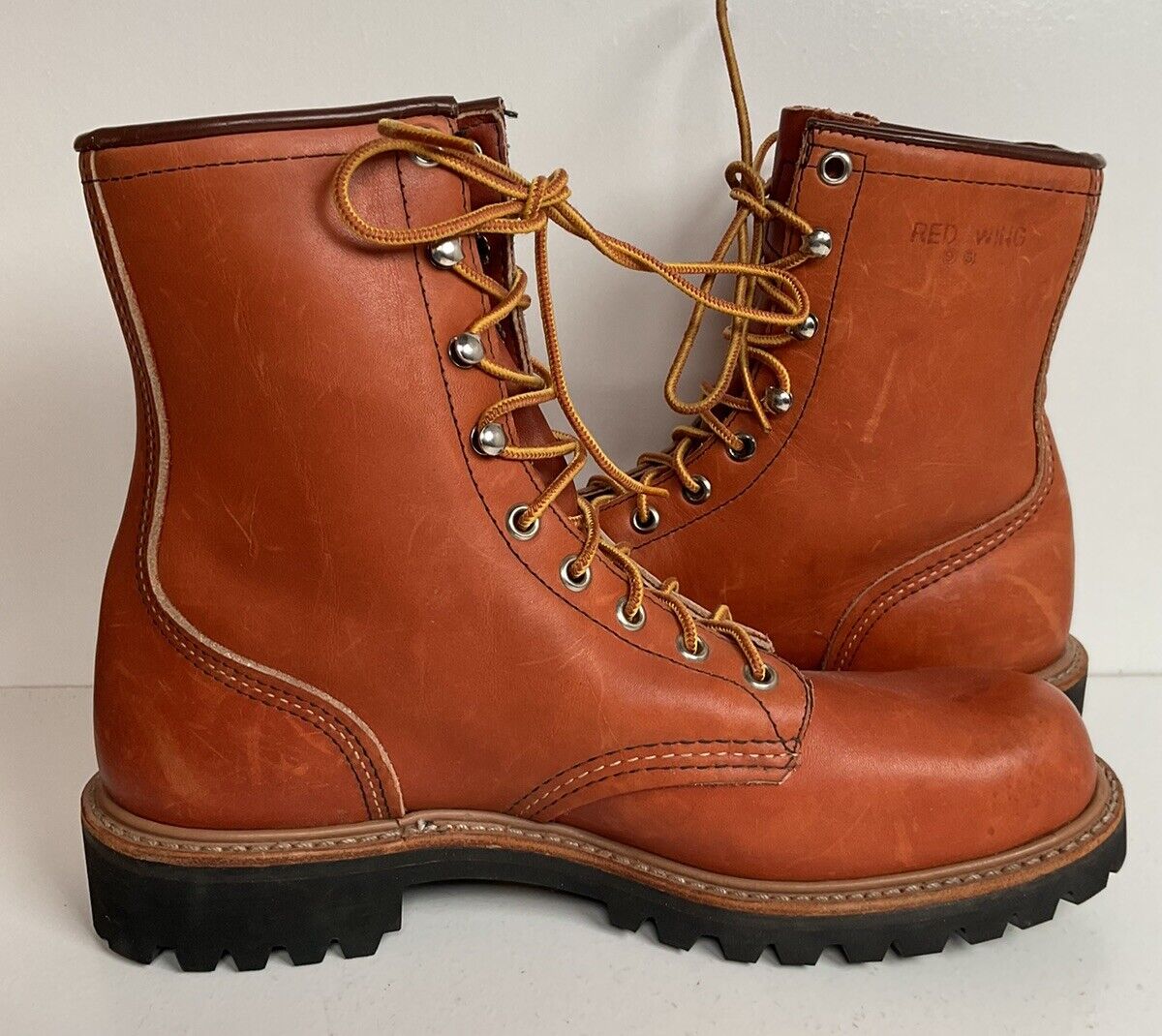 Vintage Red Wing Irish Setter Leather Logger Boots 9.5 A Vibram 80s