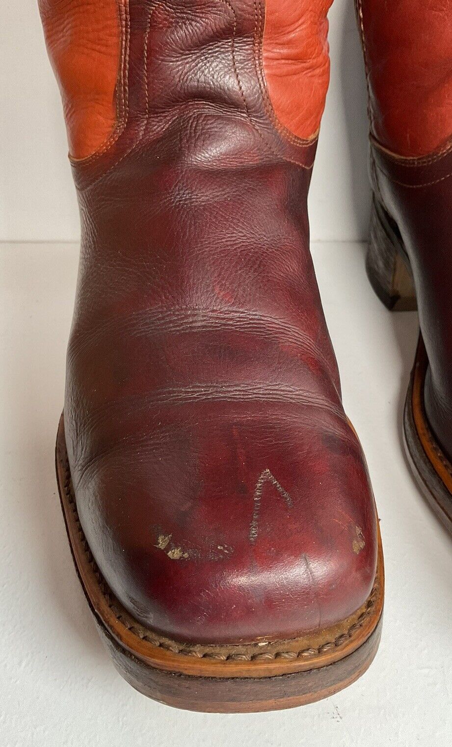 Vintage Acme Dingo Leather Campus Boots 13 D Thrashed