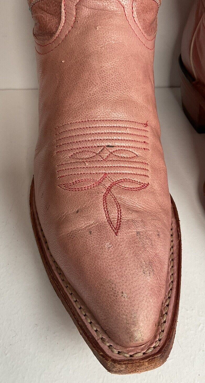 Tony Lama Dusty Pink Cowgirl Boots 7.5 B Distressed