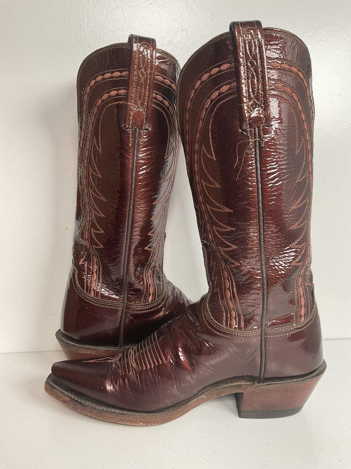 Lucchese 1883 Glossy Patent Leather Cowgirl Boots 6 B