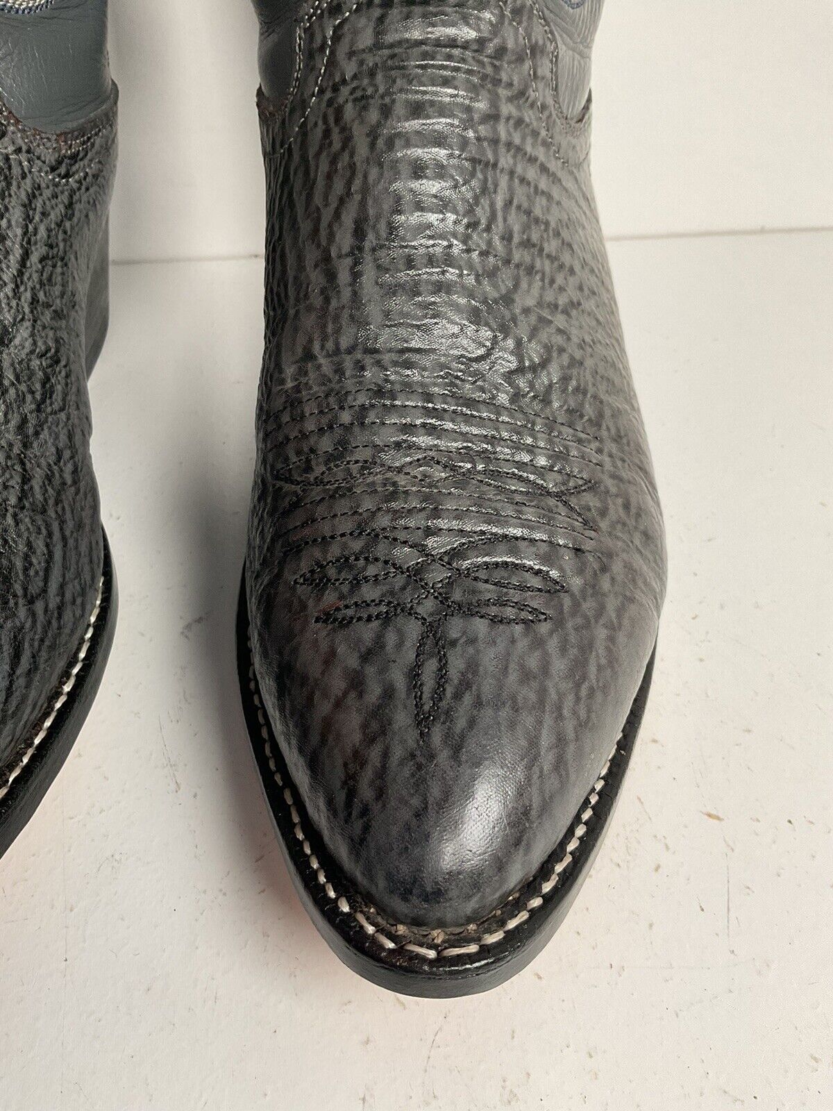 Hondo Exotic Sharkskin Cowboy Boots 8.5 D New Half Soles