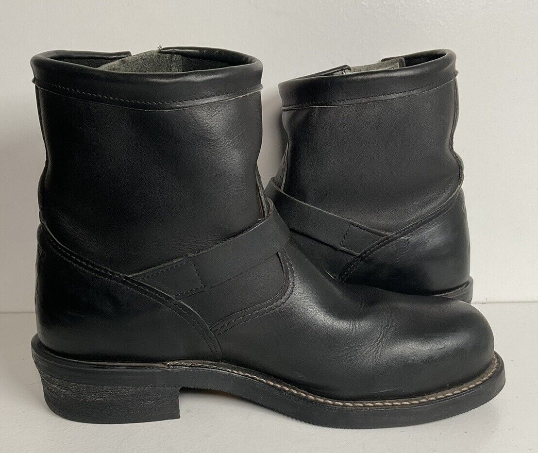 Chippewa Black Leather Engineer Harness Boots 9.5 D Style 27872 Steel Toe