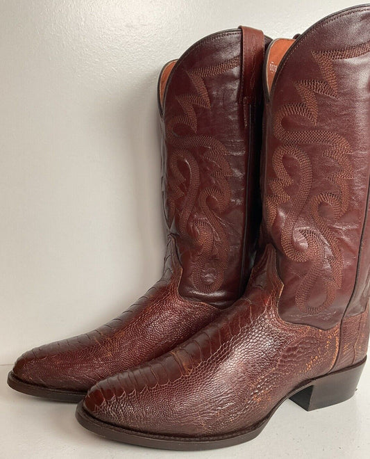 Dan Post Exotic Ostrich Leg Cowboy Boots 10 D