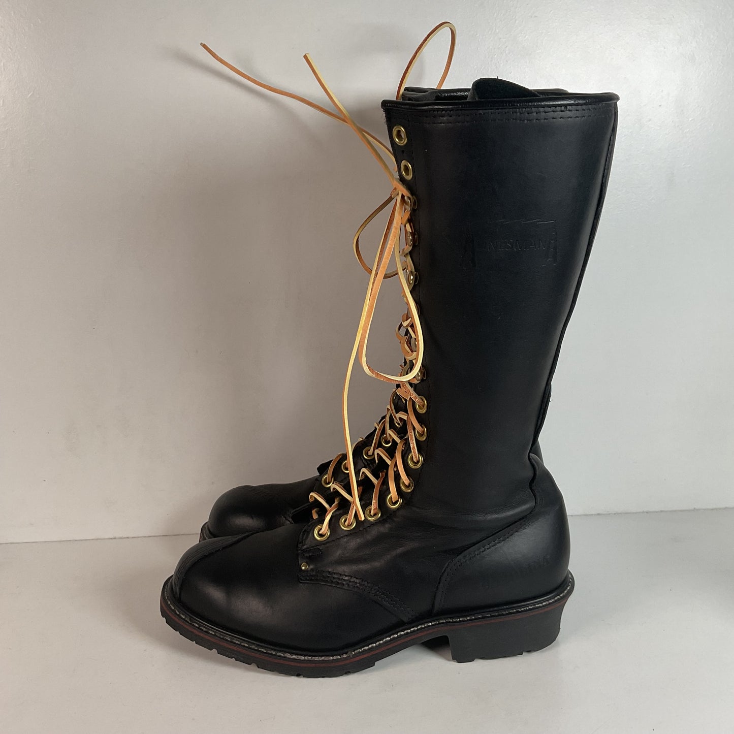 Carolina Linesman Lace-Up Boots — Soft Toe Pole Climber — 11 Wide