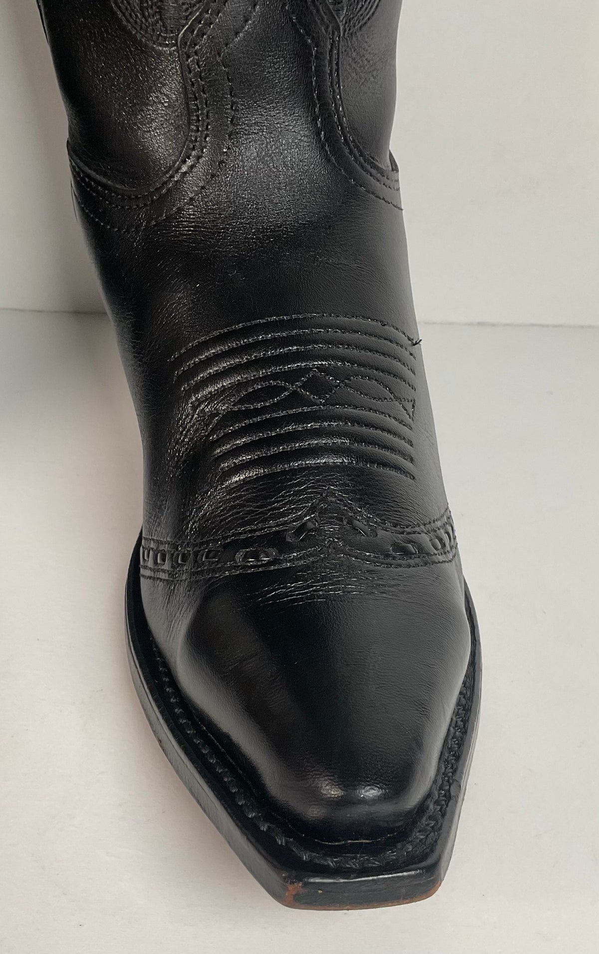 Boulet Cowgirl Boots | Black Torino Calf | Wingtip Triad | Women’s 6 C